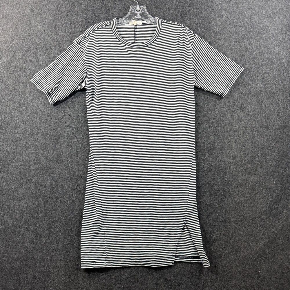 Rag & Bone Tee Dress Women's Extra Small Black White Striped Slit Organic Pima